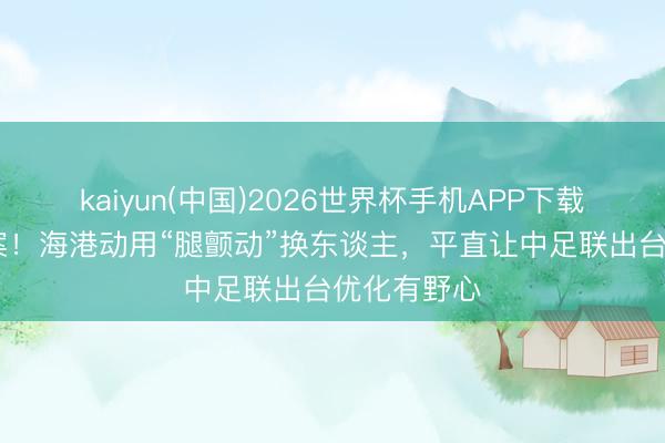 kaiyun(中国)2026世界杯手机APP下载 杨世元法案！海港动用“腿颤动”换东谈主，平直让中足联出台优化有野心