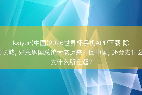 kaiyun(中国)2026世界杯手机APP下载 除了故宫和长城, 好意思国总统大老远来一回中国, 还会去什么所在逛?