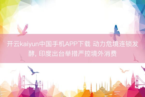 开云kaiyun中国手机APP下载 动力危境连锁发酵， 印度出台举措严控境外消费