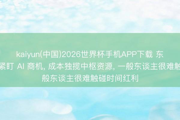 kaiyun(中国)2026世界杯手机APP下载 东谈主东谈主紧盯 AI 商机， 成本独揽中枢资源， 一般东谈主很难触碰时间红利