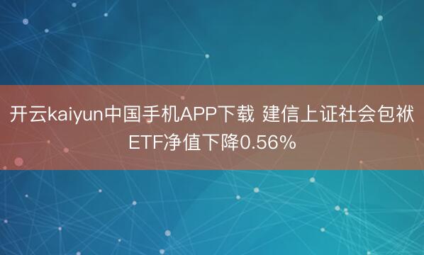 开云kaiyun中国手机APP下载 建信上证社会包袱ETF净值下降0.56%