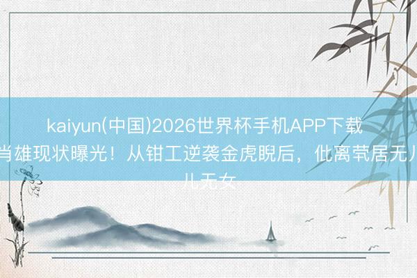 kaiyun(中国)2026世界杯手机APP下载 67岁肖雄现状曝光！从钳工逆袭金虎睨后，仳离茕居无儿无女