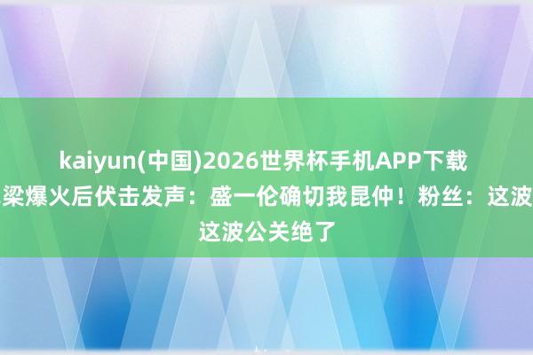 kaiyun(中国)2026世界杯手机APP下载 向佐摸鼻梁爆火后伏击发声：盛一伦确切我昆仲！粉丝：这波公关绝了